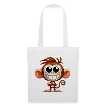 Singe - Sac en tissu - blanc - Devant