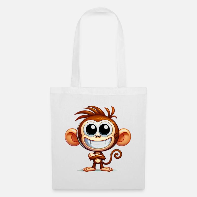 Singe - Sac en tissu - blanc