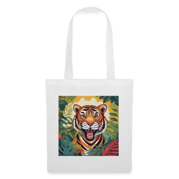 Lebendiger Dschungeltiger Illustration - Stoffbeutel - Weiß - Vorne