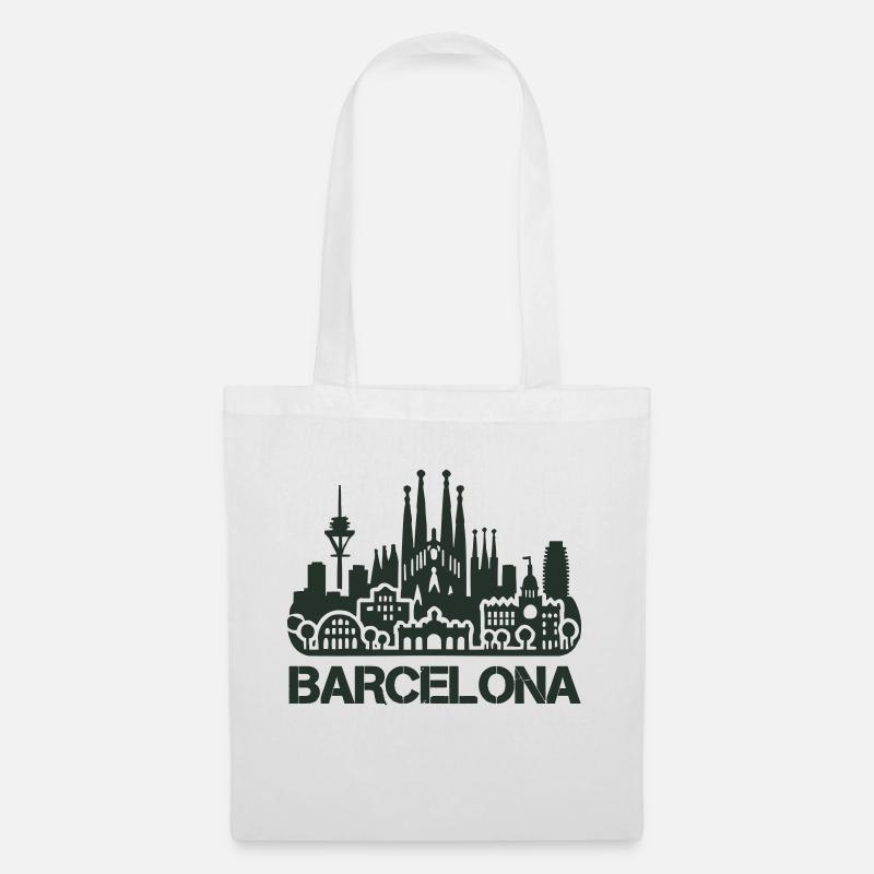 barcelona skyline - Stoffbeutel - Weiß