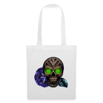 Menschenschädel, leucht augen, Brillanten, vanitas - Stoffbeutel - Weiß - Vorne