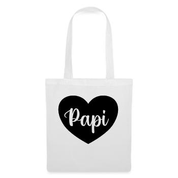 Papa Papi Vater Tochter Sohn Vatertag Männer Shirt - Stoffbeutel - Weiß - Vorne