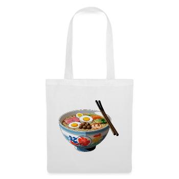 Ramen Bowl Illustration with Egg Shrimp - Tote Bag - white - Front
