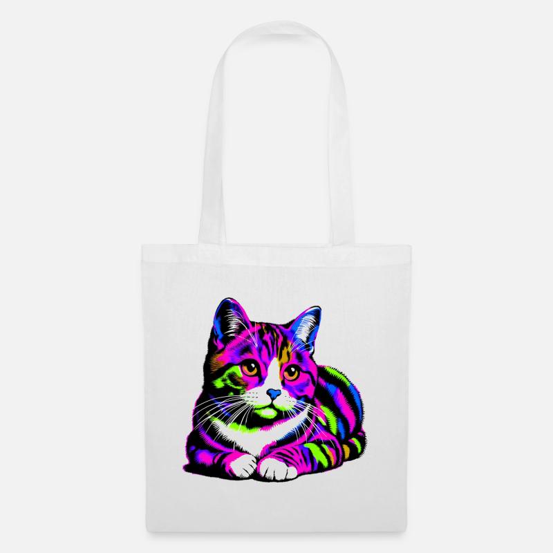 Katze - Stoffbeutel - Weiß