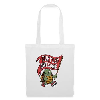 Turtley Génial Drapeau Tortue - Sac en tissu - blanc - Devant