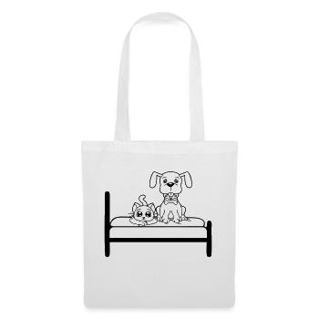 Dog Bed Cat Two Friends Team Kitten 2 Crew - Tote Bag - white - Front