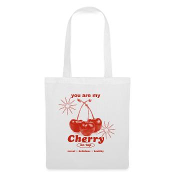 Cerise sur le gâteau – Perfection sucrée - Sac en tissu - blanc - Devant
