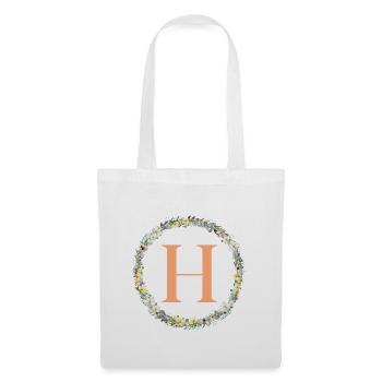 H Monogram, Flower Wreath, Personalizable - Tote Bag - white - Front