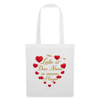 Romantisches Herz-Design - Liebe ist dein Name - Stoffbeutel - Weiß - Vorne