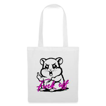Funny Hamster *Fuck off* - Stoffbeutel - Weiß - Vorne