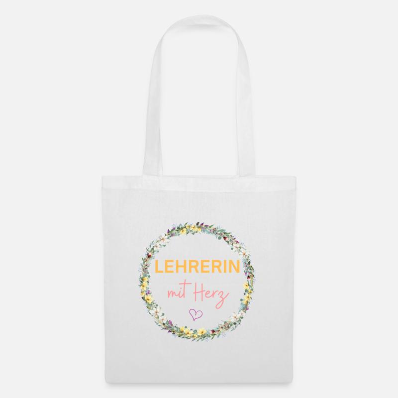 Teacher with heart! Customizable design - Tote Bag - white