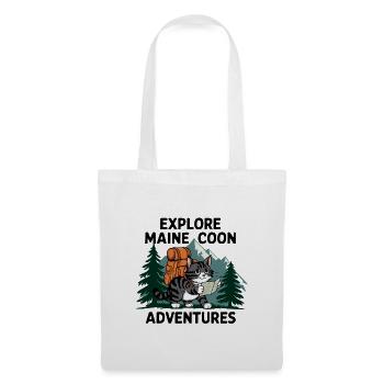 Explorer Maine Coon Adventure Imprimer - Sac en tissu - blanc - Devant