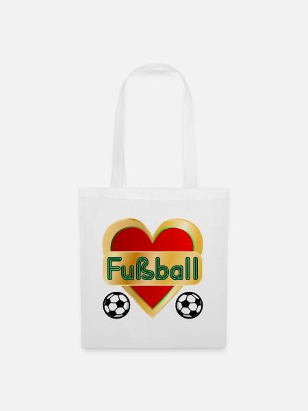 HERZ FUßBALL - Stoffbeutel - Weiß