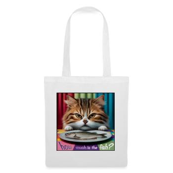 Combien coûte le chat poisson - Sac en tissu - blanc - Devant