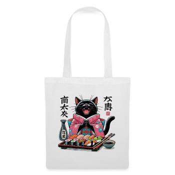 Sushi Cat Kimono Maki Nigiri Cadeau - Sac en tissu - blanc - Devant
