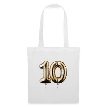 10 ans de ballon d’or feuille de ballon cadeau - Sac en tissu - blanc - Devant