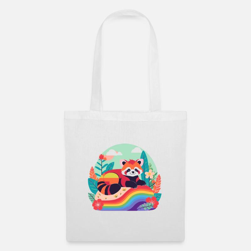 Rainbow Panda at Rest - Tote Bag - white