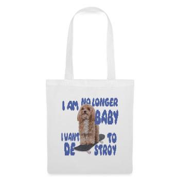 Skater Dog Meme – No Longer Baby - Stoffbeutel - Weiß - Vorne