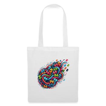 Colorful puzzle-inspired design - Tote Bag - white - Front