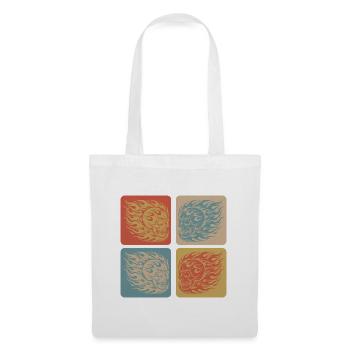 Crâne enflammé – Style motard et rocker - Sac en tissu - blanc - Devant