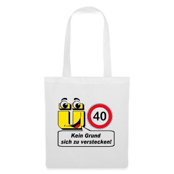 40e anniversaire, plus de 40 ans aucune raison de .......... - Sac en tissu - blanc - Devant