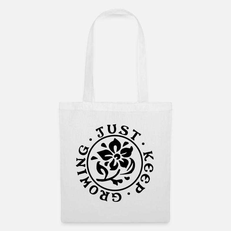 Just Keep Growing– Minimalistisches Design - Stoffbeutel - Weiß