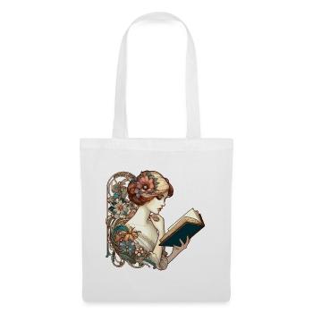 Livre Livres Lecture Belle Femme Art Nouveau Cadeau - Sac en tissu - blanc - Devant