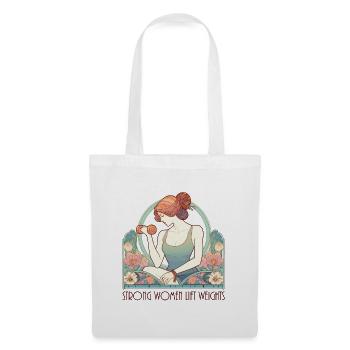 Fitness Femmes fortes Levage Poids Gym Cadeau - Sac en tissu - blanc - Devant