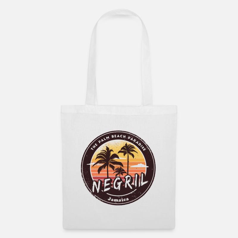 Negril Jamaica – The Palm Beach Paradies - Stoffbeutel - Weiß