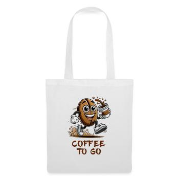 Coffee to Go – Happy Coffee Bean - Tote Bag - white - Front