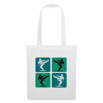 Silhouette de karaté – Style rétro - Sac en tissu - blanc - Devant
