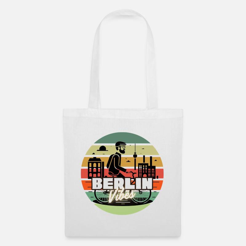 "Berlin Vibes" - Retro Sunset Style - Tote Bag - white