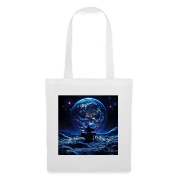 Batteur sur la Lune devant la Terre dans l’espace - Sac en tissu - blanc - Devant
