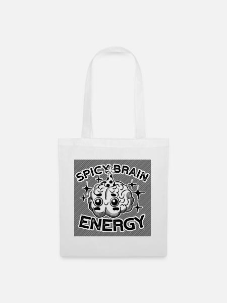 Spicy Brain Energy – cute & chaotic! - Stoffbeutel - Weiß