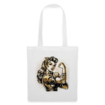 Strong Woman GRL PWR Rockabilly Gold Gift - Tote Bag - white - Front