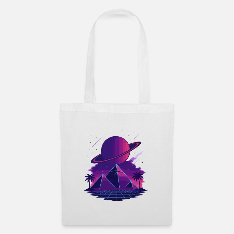 Cosmic Vaporwave Pyramids - Tote Bag - white