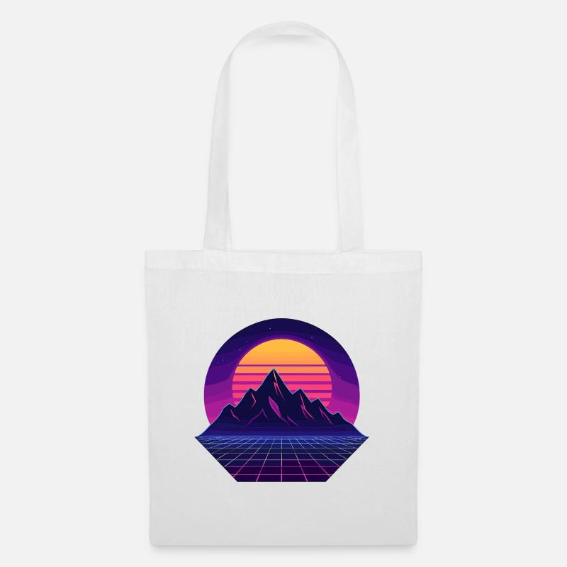 Neon Sunset Peaks - Stoffbeutel - Weiß