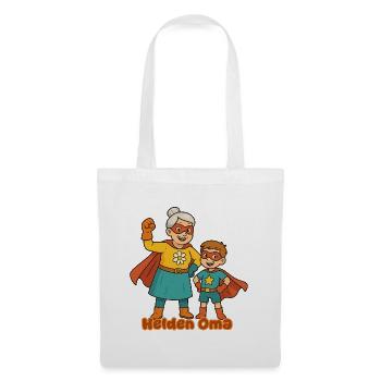 süßer Superhelden-Grandma & Enkel-Design - Stoffbeutel - Weiß - Vorne