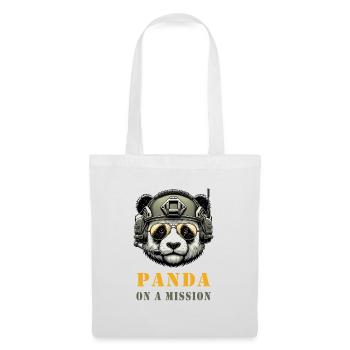 Panda en mission / Militaire - Sac en tissu - blanc - Devant