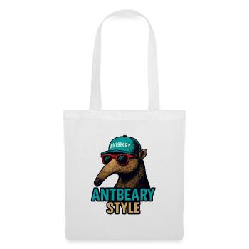 Antbeary Style Aardvark Cartoon - Tote Bag - white - Front