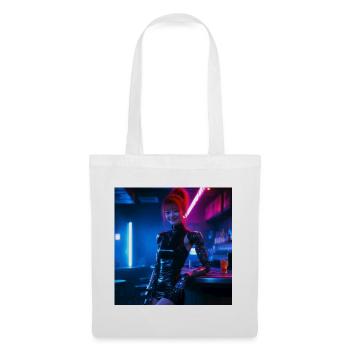N-dless Nights : Fille cyberpunk dans un bar - Sac en tissu - blanc - Devant
