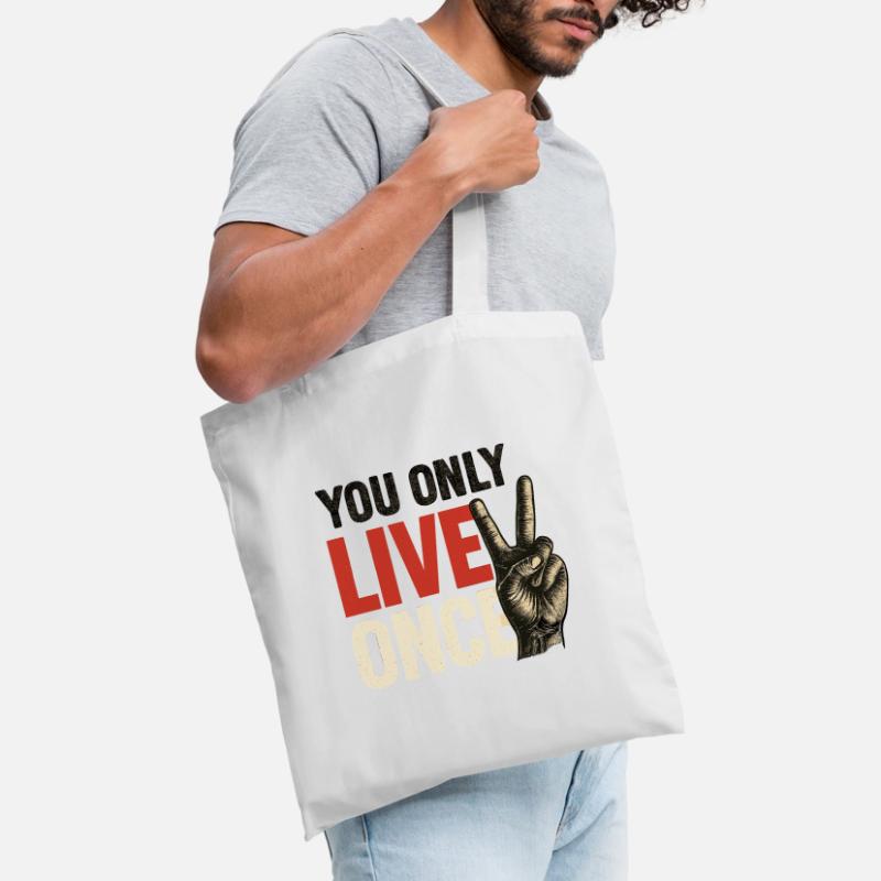 On ne vit qu’une fois vintage Sac en tissu