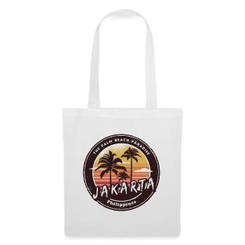 Jakarta Philippinen Strand Palmen Design - Stoffbeutel - Weiß - Vorne