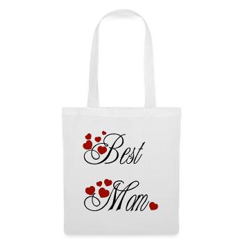 Best Mom, Calligraphy with Red Hearts - Tote Bag - white - Front