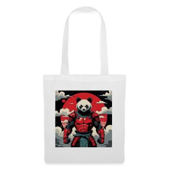 Samurai Panda Krieger - Stoffbeutel - Weiß - Vorne