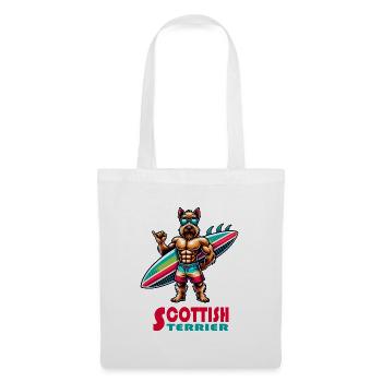 Terrier écossais Surfer - Sac en tissu - blanc - Devant