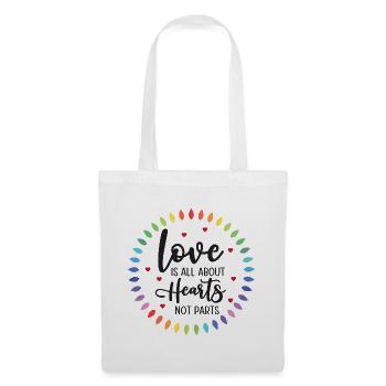 LGBTQ Pride Month - Love is All About Hearts - Tote Bag - white - Front