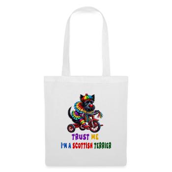 Clown Terrier on Tricycle - Tote Bag - white - Front