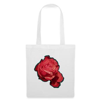 Rote Rose - Stoffbeutel - Weiß - Vorne