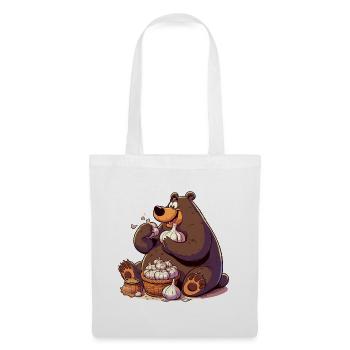 Ours à l’ail Yummy Knofi Gift - Sac en tissu - blanc - Devant